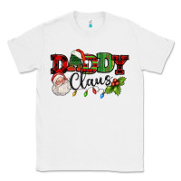 White Daddy Claus Santa Christmas lights and holly Classic Tee - NancyCooperArtShop