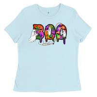 Baby Blue halloween boo Ladies Tee - AdoDesignShop