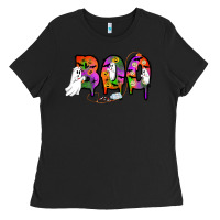 Black halloween boo Ladies Tee - AdoDesignShop