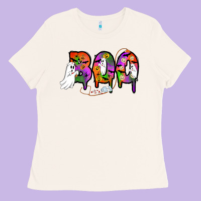 Halloween Boo Ladies Tee Designed By Adodesignshop