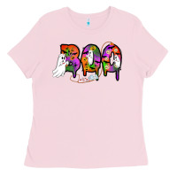 Bubblegum Pink halloween boo Ladies Tee - AdoDesignShop
