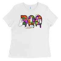 White halloween boo Ladies Tee - AdoDesignShop