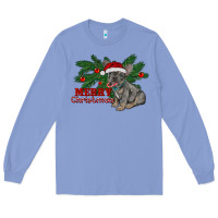 Colony Blue merry christmas french bulldog Long Sleeve Tee - RanaPortraitStore