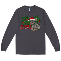 Smoke merry christmas french bulldog Long Sleeve Tee - RanaPortraitStore
