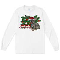 White merry christmas french bulldog Long Sleeve Tee - RanaPortraitStore