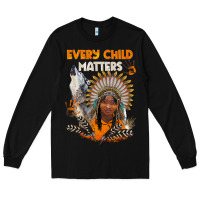 Black every child matters child and wolf Long Sleeve Tee - BarkalooDesign