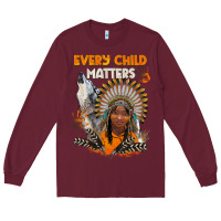 Burgundy every child matters child and wolf Long Sleeve Tee - BarkalooDesign