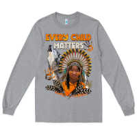 Heather Grey every child matters child and wolf Long Sleeve Tee - BarkalooDesign