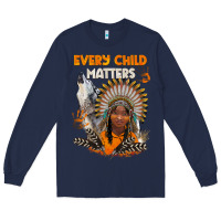 Navy every child matters child and wolf Long Sleeve Tee - BarkalooDesign