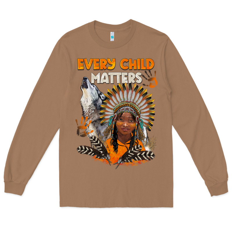 Every Child Matters Child And Wolf Long Sleeve Tee by BarkalooDesign | Teevron