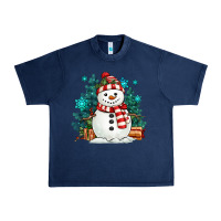 Navy christmas snowman Urban Heavy Tee - MaliasSmallBusiness