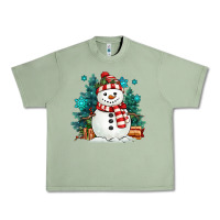 Oil Green christmas snowman Urban Heavy Tee - MaliasSmallBusiness