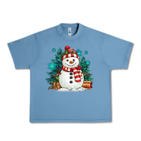 Pebble Blue christmas snowman Urban Heavy Tee - MaliasSmallBusiness