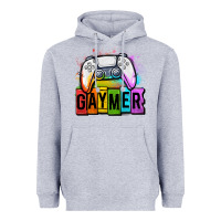 Heather Grey gaymer lgbtq gaming Heavyweight Hoodie - OliviaCreatesArt
