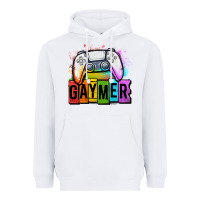 White gaymer lgbtq gaming Heavyweight Hoodie - OliviaCreatesArt