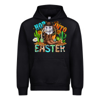 Black Hop Into Easter Bunny Western Urban Hoodie - CowhideDigitalArt