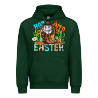 Forest Green Hop Into Easter Bunny Western Urban Hoodie - CowhideDigitalArt