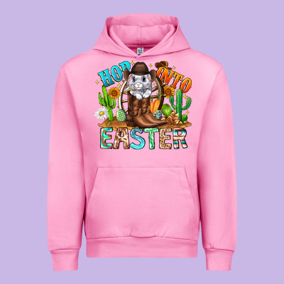 Hop Into Easter Bunny Western Urban Hoodie Designed By Cowhidedigitalart