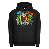 Pigment Black Hop Into Easter Bunny Western Urban Hoodie - CowhideDigitalArt