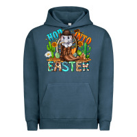 Pigment Midnight Navy Hop Into Easter Bunny Western Urban Hoodie - CowhideDigitalArt
