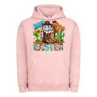 Pigment Salmon Hop Into Easter Bunny Western Urban Hoodie - CowhideDigitalArt