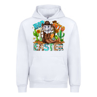White Hop Into Easter Bunny Western Urban Hoodie - CowhideDigitalArt