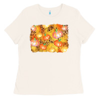Bone fall pumpkin background Ladies Tee - AdoDesignShop