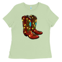 Matcha Western Christmas Boots Ladies Tee - RanaPortraitStore