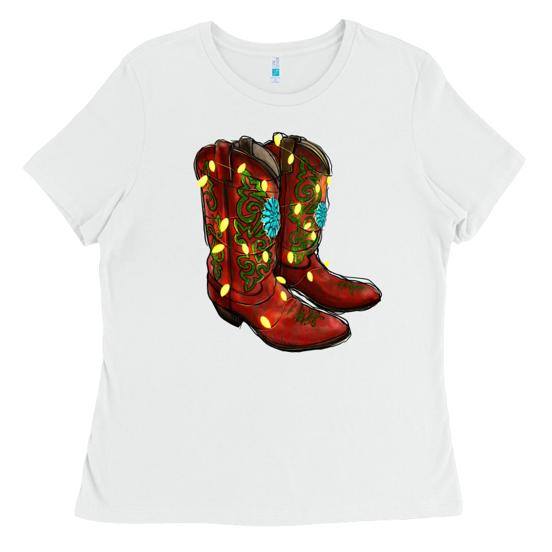 Western Christmas Boots Ladies Tee by RanaPortraitStore | Teevron