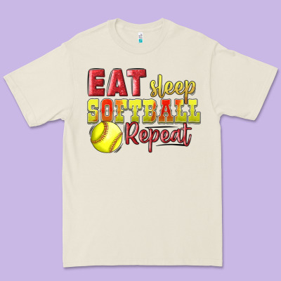 Eat Sleep Softball Repeat Premium Tee Designed By Lillyallendesigns