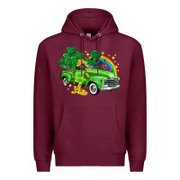 Burgundy western truck St. Patrick's Day Premium Hoodie - HowdyJamesFarm