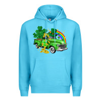 Ocean Blue western truck St. Patrick's Day Premium Hoodie - HowdyJamesFarm
