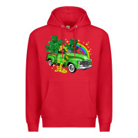 Red western truck St. Patrick's Day Premium Hoodie - HowdyJamesFarm