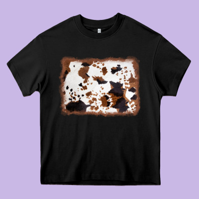 Cowhide Background Heavy Core Tee Designed By Adodesignshop