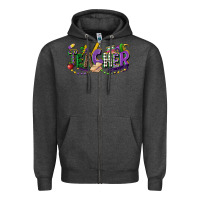 Charcoal Heather teacher mardi gras Zipper Hoodie - CowGirlArtShop