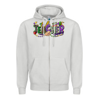 Dove Grey teacher mardi gras Zipper Hoodie - CowGirlArtShop