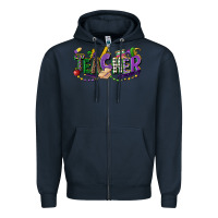 Navy teacher mardi gras Zipper Hoodie - CowGirlArtShop