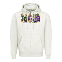 Oatmeal Heather teacher mardi gras Zipper Hoodie - CowGirlArtShop