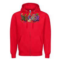 Red teacher mardi gras Zipper Hoodie - CowGirlArtShop