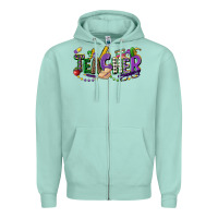 Seafoam teacher mardi gras Zipper Hoodie - CowGirlArtShop