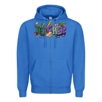 True Royal teacher mardi gras Zipper Hoodie - CowGirlArtShop