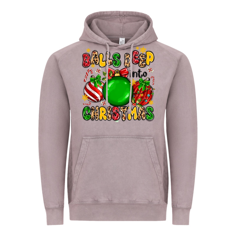 Balls Deep Into Christmas Vintage Hoodie by MaliasSmallBusiness | Teevron