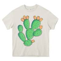 Cream texas prickly pear cactus Heavy Core Tee - Artiststas