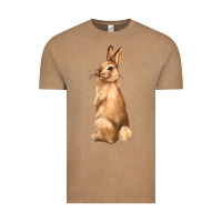 Vintage Coffee Bunny Vintage Tee - NancyCooperArtShop
