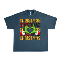 Midnight Navy christmas grinch heart hands Urban Heavy Tee - MaliasSmallBusiness