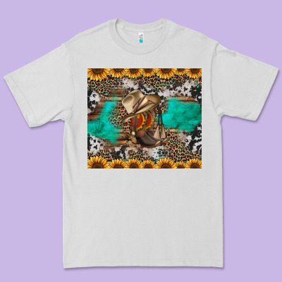 Western Boots And Sunflowers Tumbler Premium Tee Designed By Jasminsmagicworld