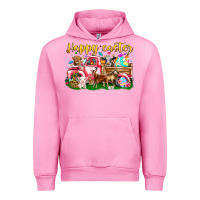 Fuchsia Pink Happy Easter Animal Car Urban Hoodie - CowhideDigitalArt