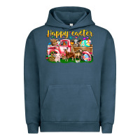 Pigment Midnight Navy Happy Easter Animal Car Urban Hoodie - CowhideDigitalArt