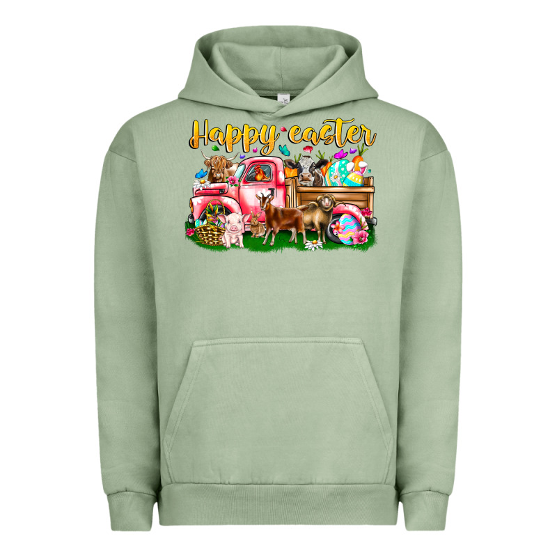 Happy Easter Animal Car Urban Hoodie by CowhideDigitalArt | Teevron