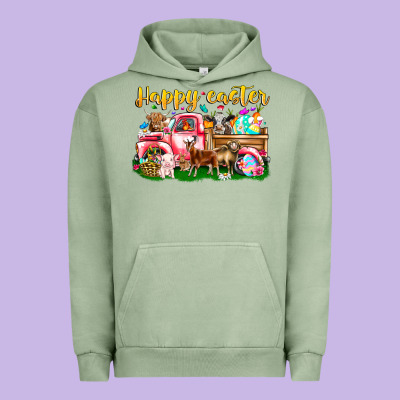 Happy Easter Animal Car Urban Hoodie Designed By Cowhidedigitalart